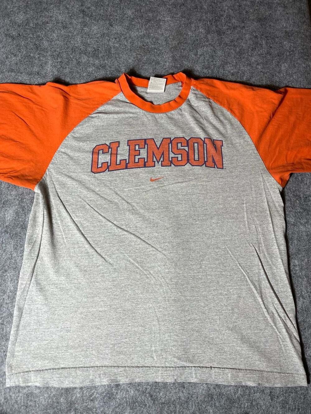 Nike Team Clemson University Raglan Baseball T-Shirt Size L